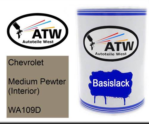 Chevrolet, Medium Pewter (Interior), WA109D: 500ml Lackdose, von ATW Autoteile West.